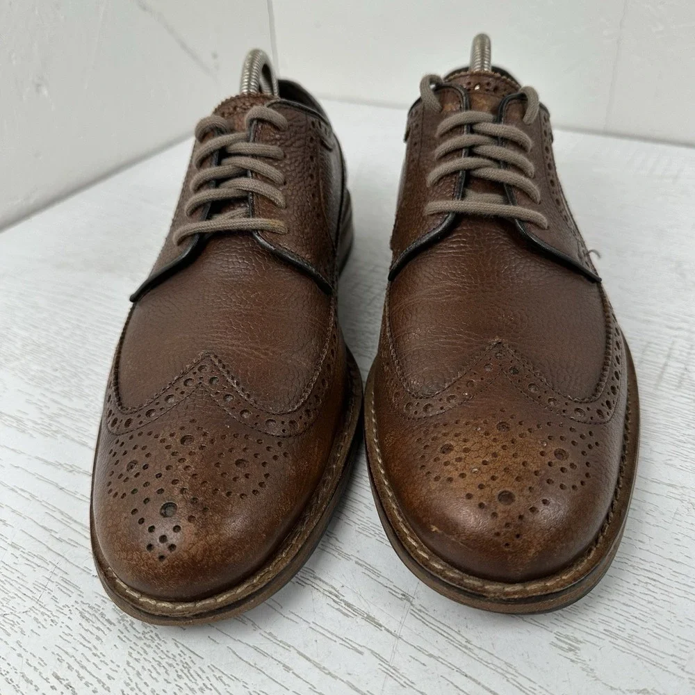 Cole‎ Haan Cambridge Leather Wingtip Brogue Dress Shoes Men's 10 Brown C11064